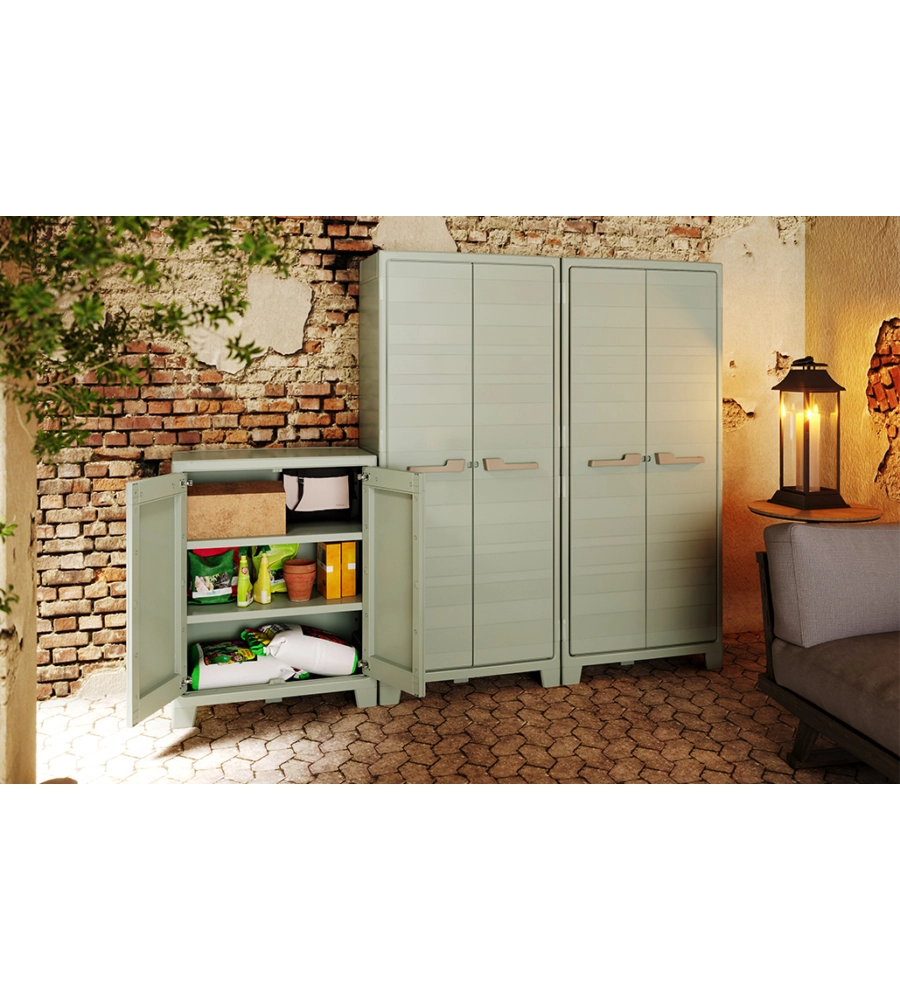 ARMADIO IN RESINA BASSO KETER "PLANET" GRIGIO, 80X44X100 CM